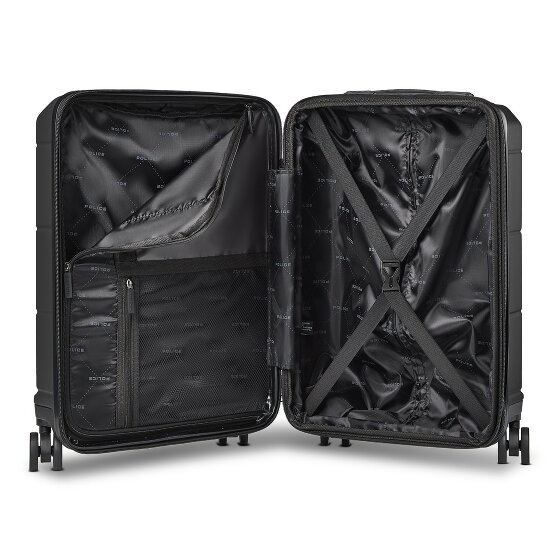 Police London 4 Rollen Kabinentrolley 55 cm Laptopfach mit Dehnfalte