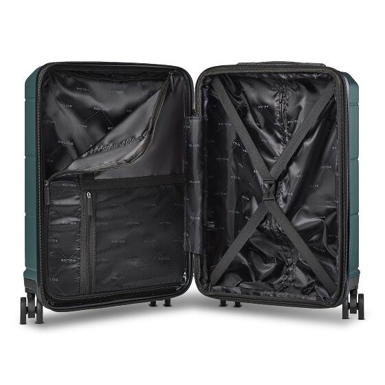 Police London 4 Rollen Kabinentrolley 55 cm Laptopfach mit Dehnfalte