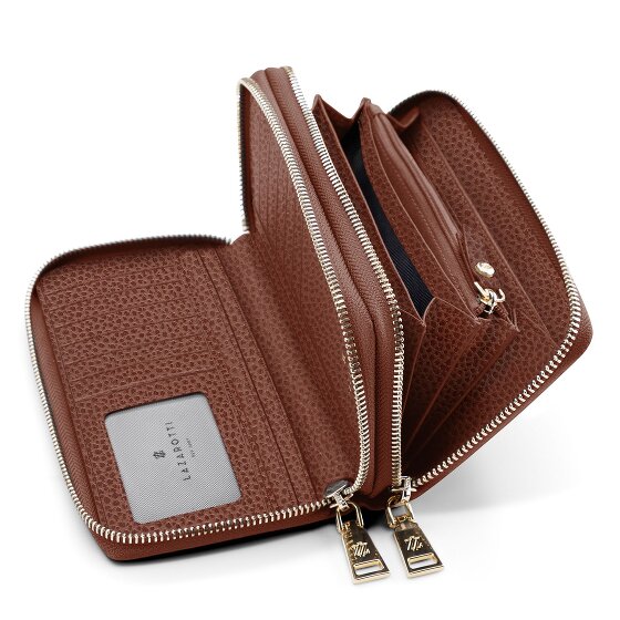 Lazarotti Bologna Leather XL Double Zip-Around Geldbörse RFID Leder 20 cm