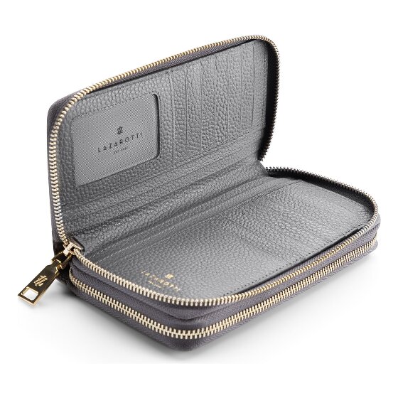 Lazarotti Bologna Leather XL Double Zip-Around Geldbörse RFID Leder 20 cm