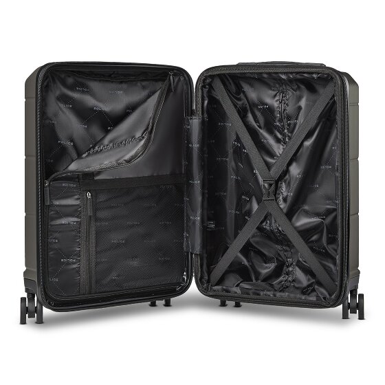 Police London 4 Rollen Kabinentrolley 55 cm Laptopfach mit Dehnfalte