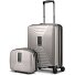  Essentials 14 Kofferset 2 tlg. Kabinentrolley mit Dehnfalte & Beautycase Variante coffee grey metallic